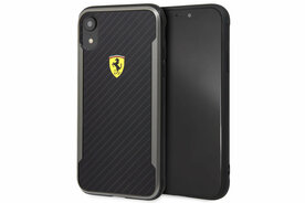 Ferrari Scuderia Carbon backcover case Zwart - iPhone XR
