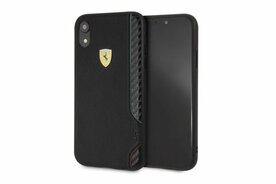 Apple Zwart Ferrari Back Cover voor iPhone XR - On Track PU Rubber