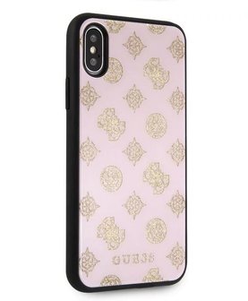 Guess backcover hoesje Double Layer Glitter Apple iPhone X-Xs Roze - Peony - TPU