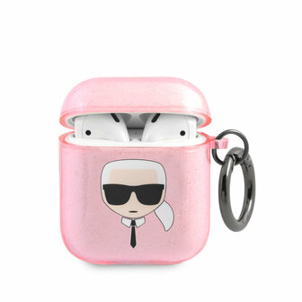 Karl Lagerfeld Airpods - Airpods 2 Case - Glitter - Karl - Roze