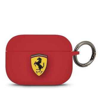 Ferrari AirPods Pro case with ring - printed shield logo - rood
