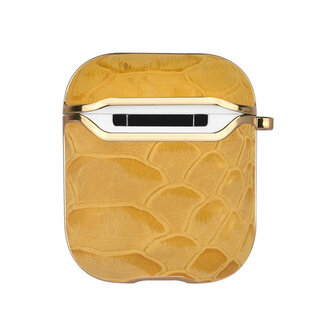 UNIQ Airpods 1 &amp; 2 Case - Snake Leather Geel
