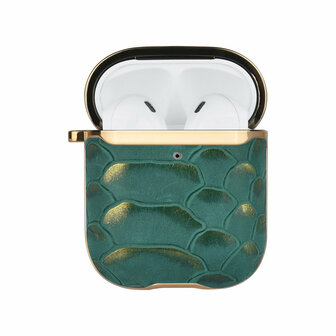 UNIQ Airpods 1 &amp; 2 Case - Snake Leather Groen