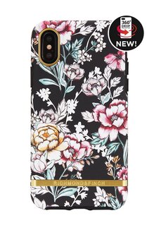 Richmond &amp; Finch Black Floral - Gold Details iPhone X/Xs (zwart)