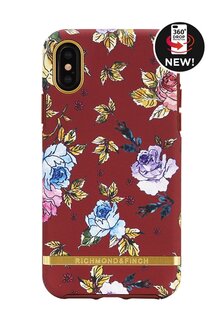 Richmond &amp; Finch Red Floral - Gold Details iPhone X