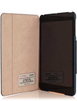 Knomo Folio Case Leather Marine Blue voor iPad mini 1 t/m 3 Retina