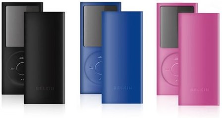 Belkin 3x iPod nano 4G Silicone Sleeve (zwart/blauw/roze)