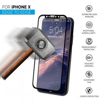 THOR Glass Full Screen (zwart) voor iPhone X /Xs