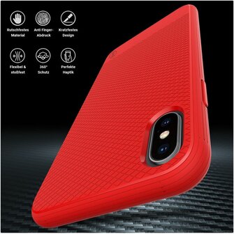 JT Berlin BackCase Pankow Soft voor iPhone XS Max (rood)