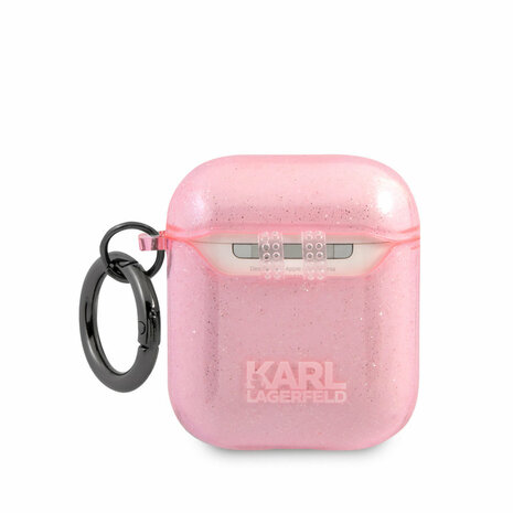 Karl Lagerfeld Airpods - Airpods 2 Case - Glitter - Karl - Roze