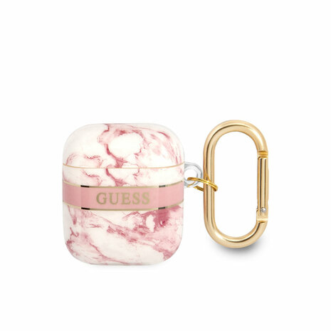 Guess Airpods - Airpods 2 Case - Marble - Roze