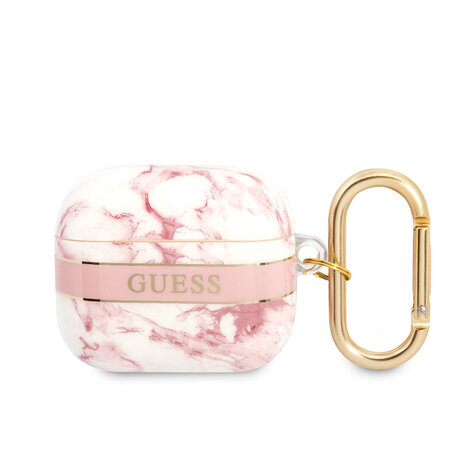 Guess Airpods - Airpods 3 Case - Marble - Roze