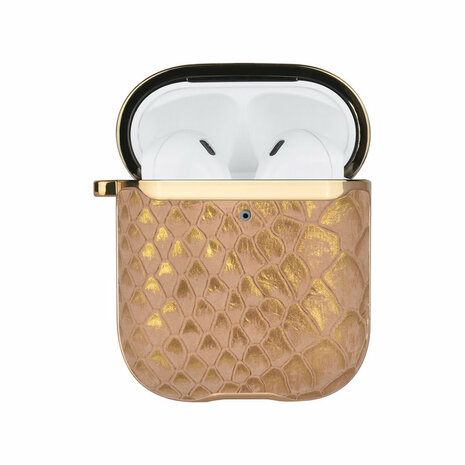 UNIQ Airpods 1 & 2 Case - Snake Leather Goud