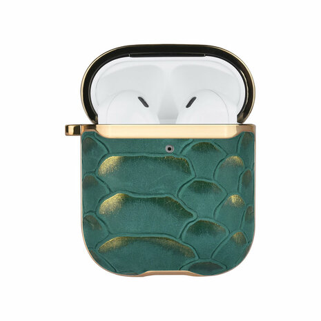 UNIQ Airpods 1 & 2 Case - Snake Leather Groen