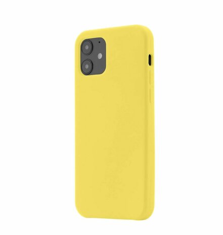 JT Berlin Liquid Siliconen case STEGLITZ voor iPhone 12 mini (licht geel)