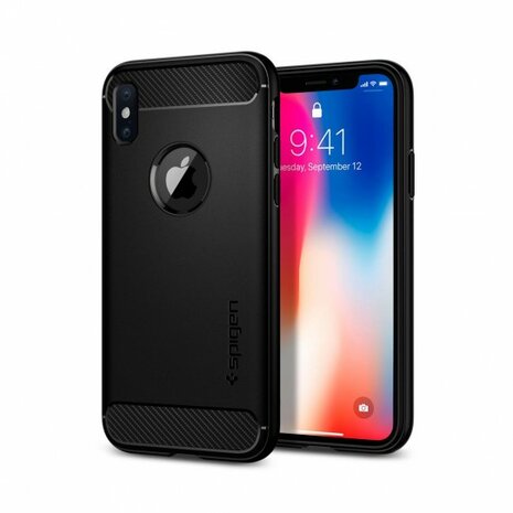 Spigen Case Rugged Armor (zwart) iPhone X/Xs