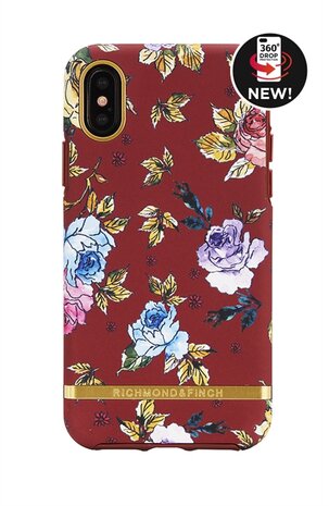 Richmond & Finch Red Floral - Gold Details iPhone X