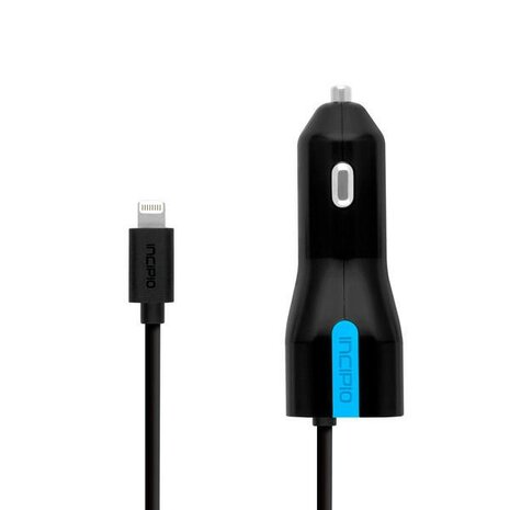 Incipio High Speed Car Charger Lightning + USB 4.8A Zwart/Blauw