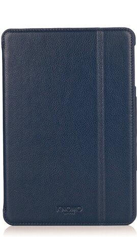 Knomo Folio Case Leather Marine Blue voor iPad mini 1 t/m 3 Retina