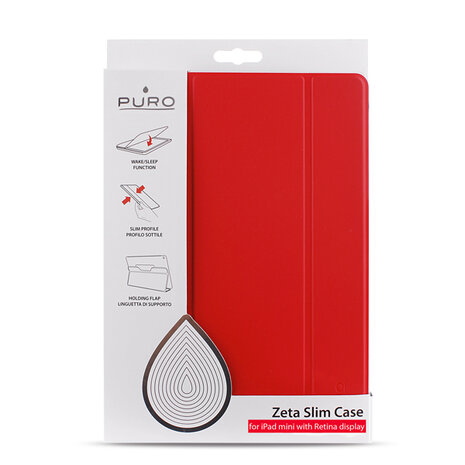 Puro Zeta Slim Case Red voor iPad mini 