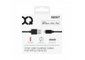 Xqisit Cotton Cable Lightning. 1,8m (Zwart)