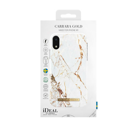 iDeal of Sweden Fashion Back Case Carrara Gold voor iPhone Xr 