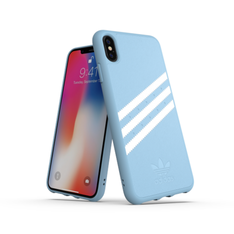 Adidas Moulded Case PU Suéde Blauw voor iPhone Xs Max