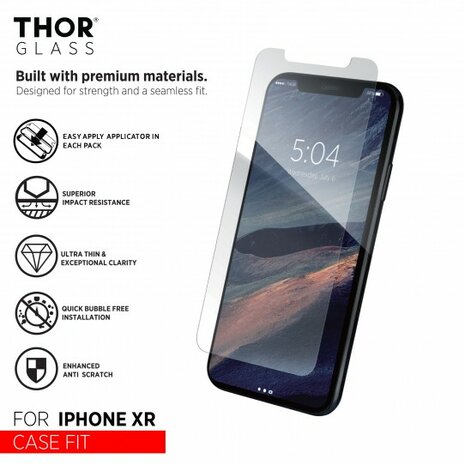 THOR Glass Screenprotector Case-Fit Easy Apply with Applicator (Transperant) voor de iPhone XS Max