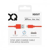 Xqisit Cotton Cable Lightning. 1,8m (rood)