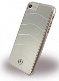 Mercedes-Benz Backcover hoesje Goud - Aluminium series - Leer - iPhone 7 en iPhone 8 - siliconen rand