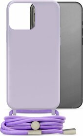 Mobilize Lanyard Gelly Hoesje met koord iPhone 14 - Pastel Purple | Paars flexibel TPU